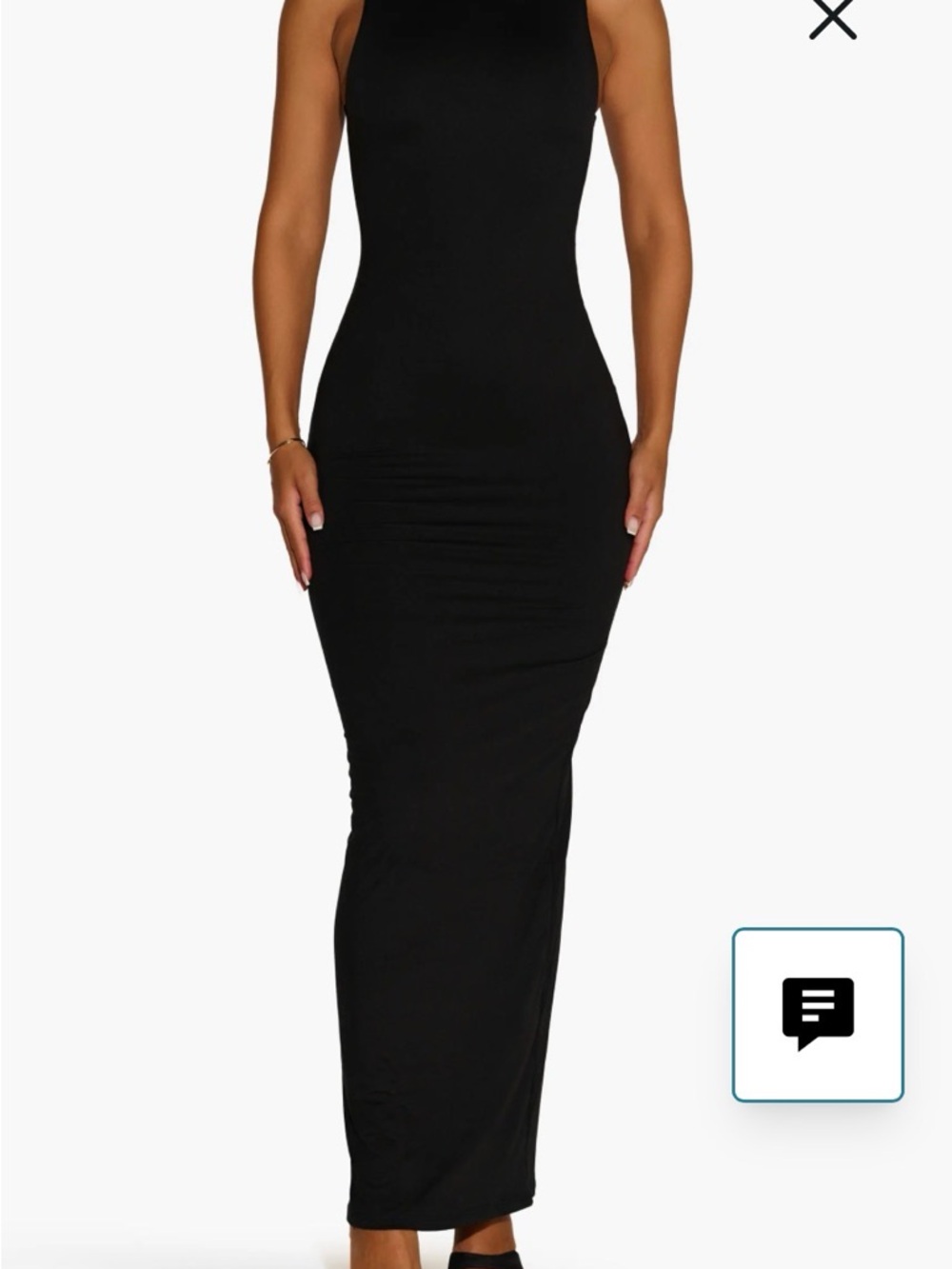 naked wardrobe Black Sleeveless Maxi Dress - Sleek Bodycon
